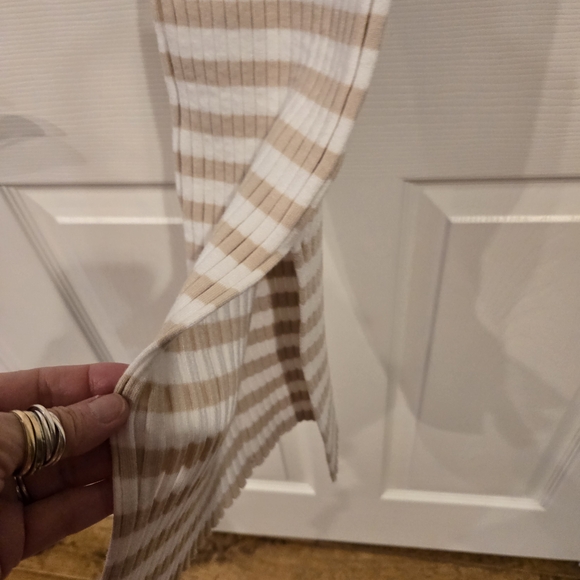 Striped Beige Maxi Dress - Picture 5 of 6